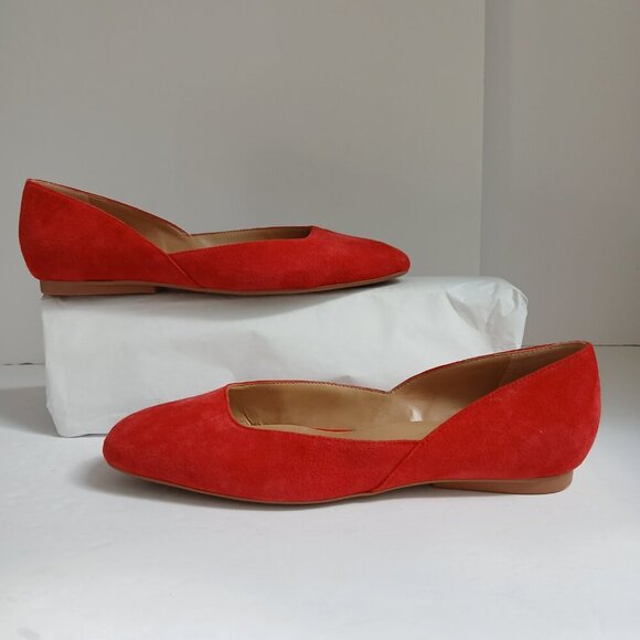 Naturalizer 'Cody' Red Suede Square Toe Ballet Flats Sz 6.5W - Picture 4 of 9